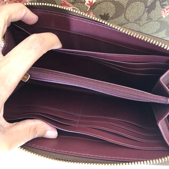 Coach khaki coral multi prairie daisy print wallet - Picture 5 of 6